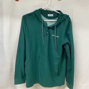 Columbia Men's Teal Green Button Top Hoodie Small